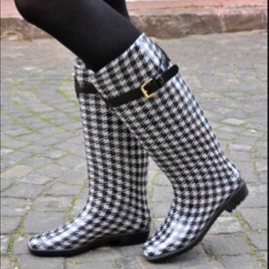 NIB Ralph Lauren Houndstooth rain boots